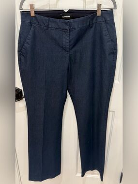 Express Women's Navy Slim Flare Slacks